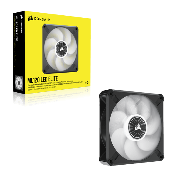 Corsair ML120 LED Elite 120mm White LED Cabinet Fan (Single Pack)